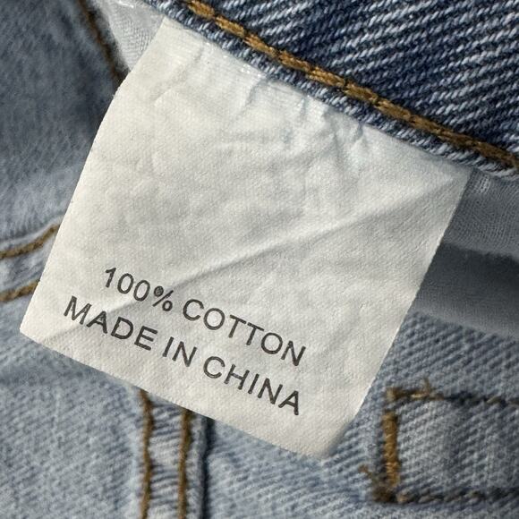 DISSH Denim Vinnie Blur Split Hem Straight Jeans Size 8 Light Blue High Rise - Picture 12 of 12